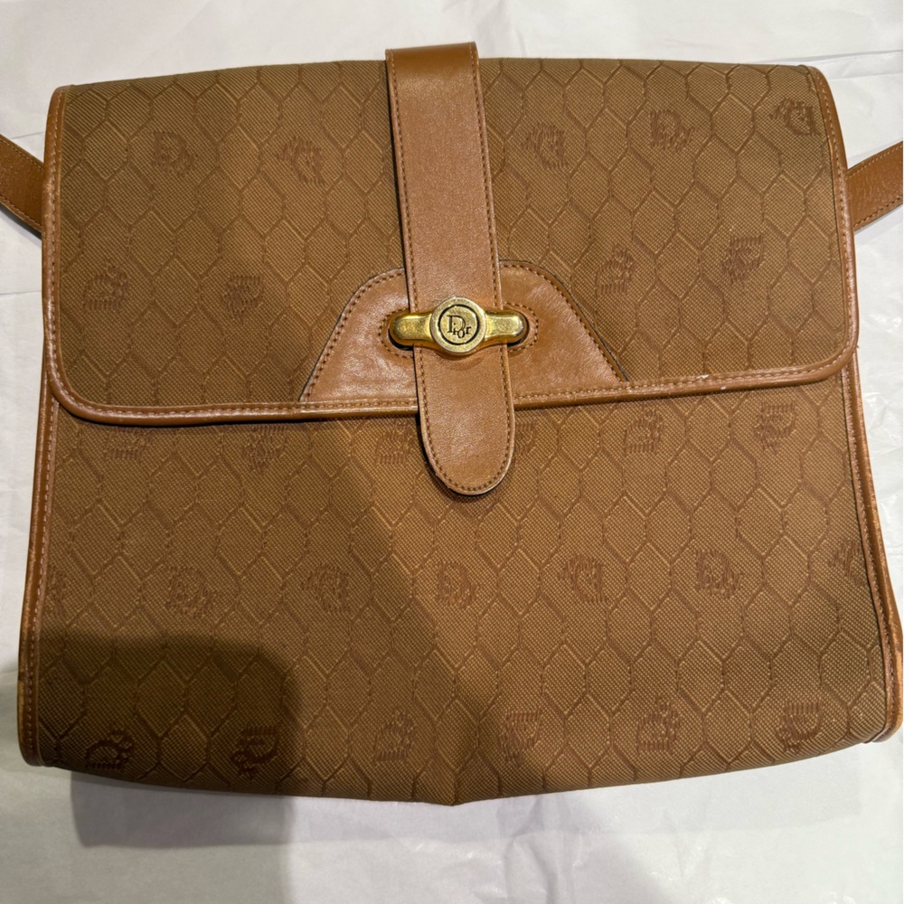 Authentic vintage Christian Dior Brown Monogrammed crossbody bag